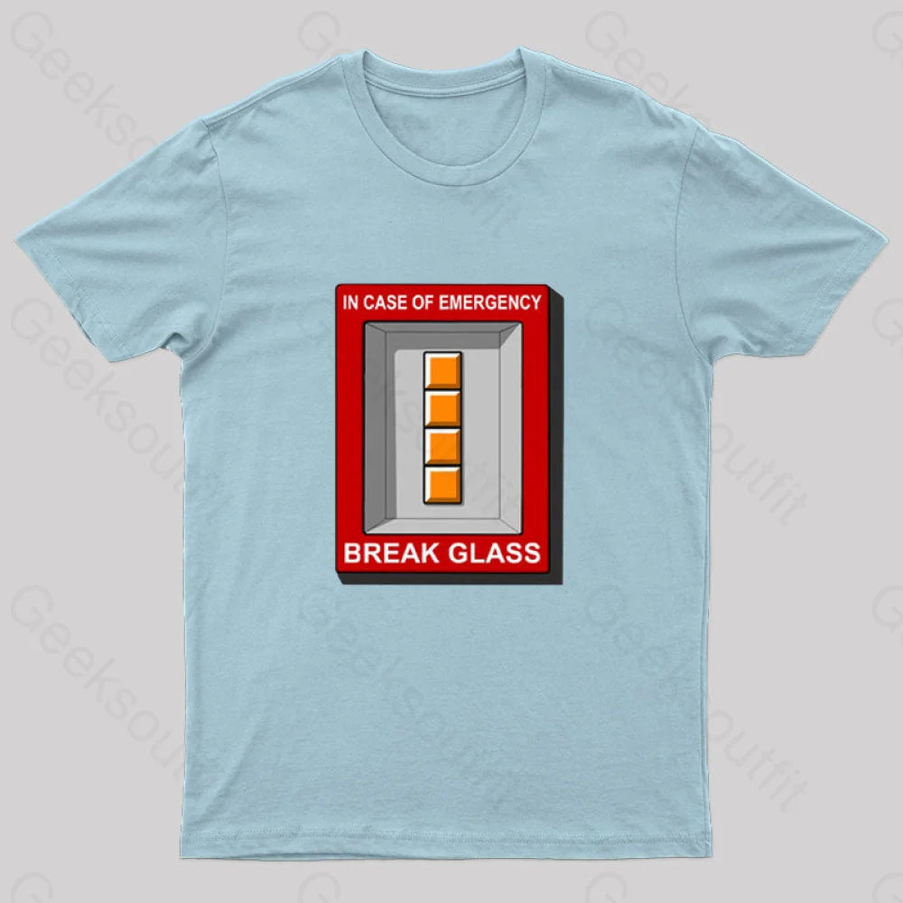 In Case Of Emergency Nerd T-Shirt Light Blue / S