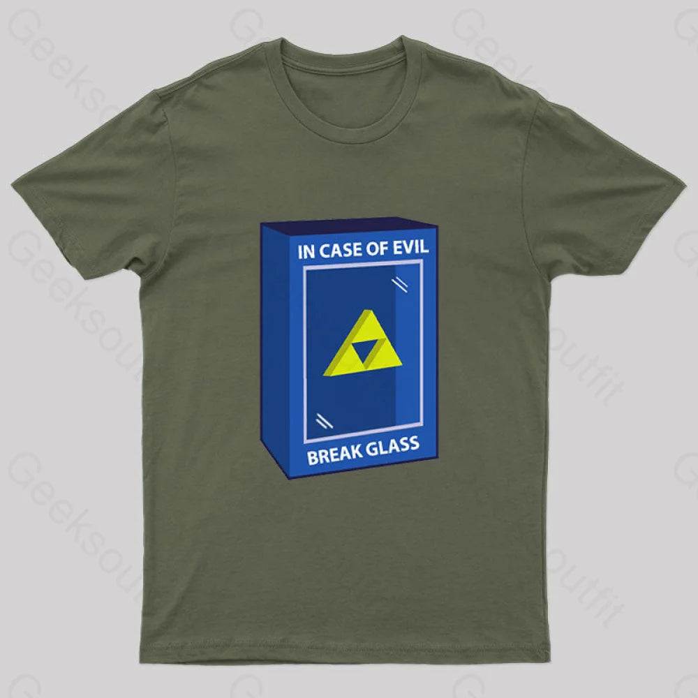 In Case Of Evil Nerd T-Shirt Army Green / S