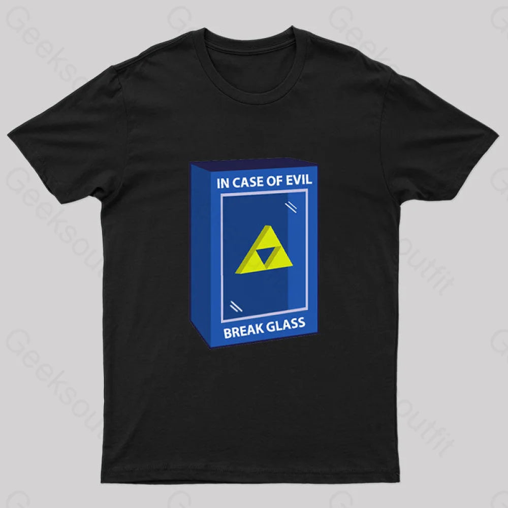 In Case Of Evil Nerd T-Shirt Black / S