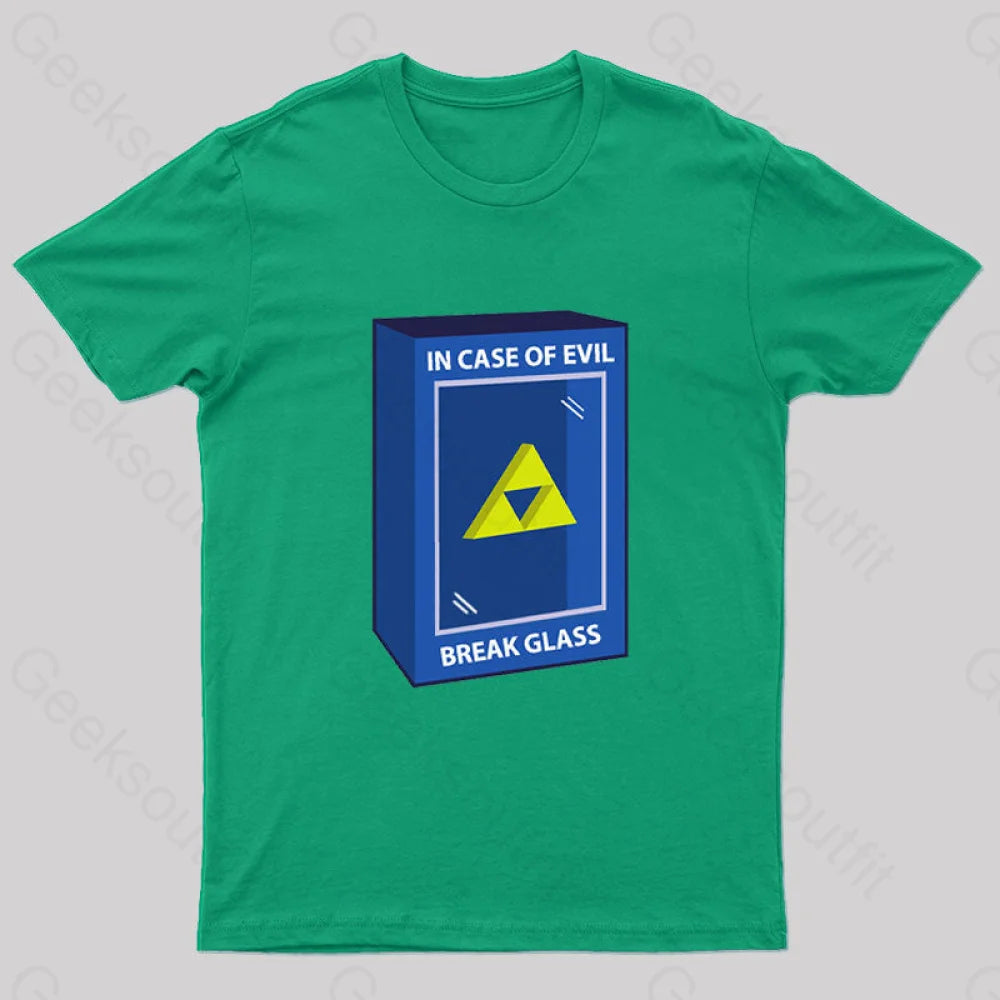 In Case Of Evil Nerd T-Shirt Green / S