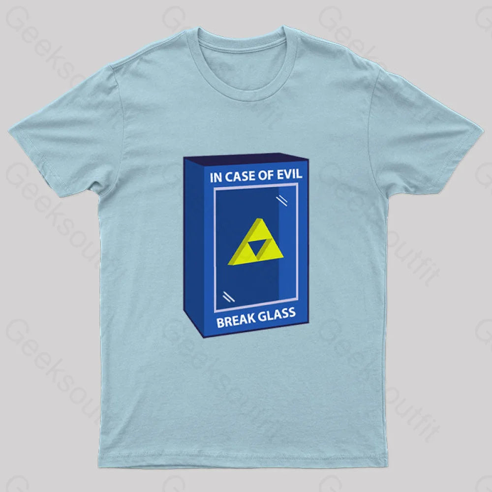 In Case Of Evil Nerd T-Shirt Light Blue / S