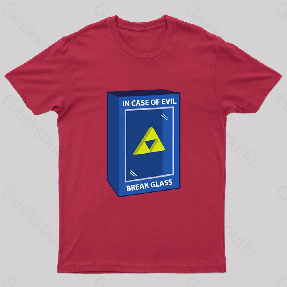 In Case Of Evil Nerd T-Shirt Red / S