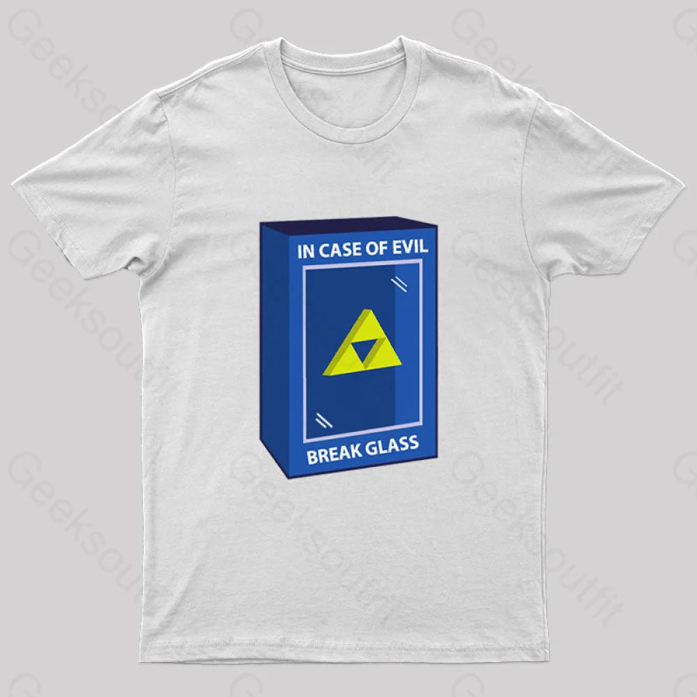 In Case Of Evil Nerd T-Shirt White / S