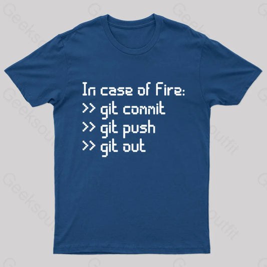 In Case Of Fire Nerd T-Shirt Navy / S