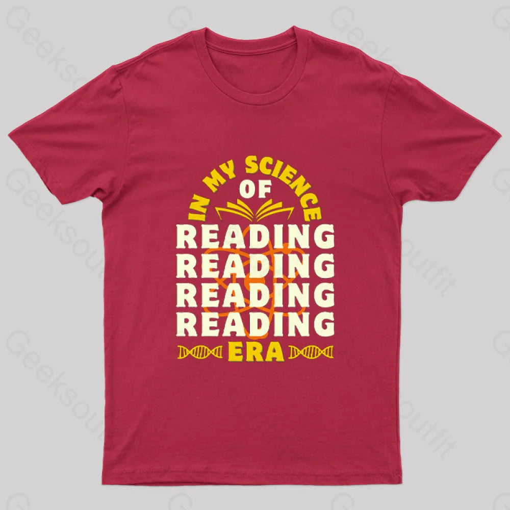 In My Science Of Reading Era Geek T-Shirt Red / S