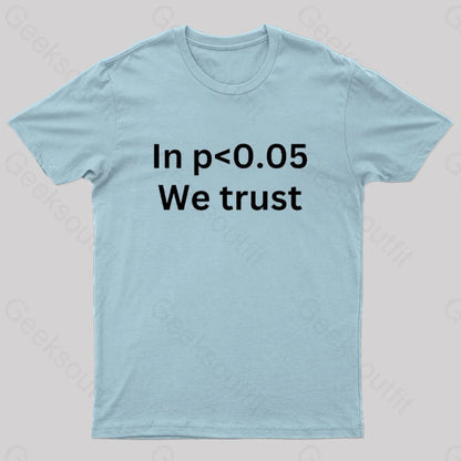 In P<0.05 We Trust Nerd T-Shirt Light Blue / S