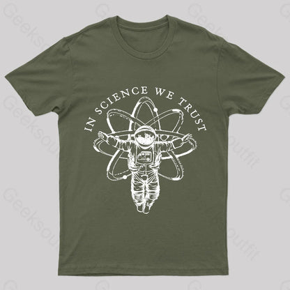 In Science We Trust Nerd T-Shirt Army Green / S