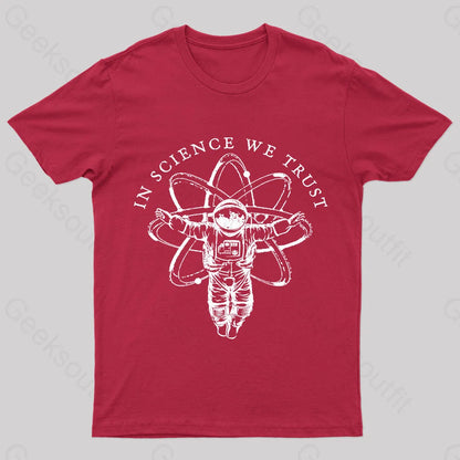 In Science We Trust Nerd T-Shirt Red / S