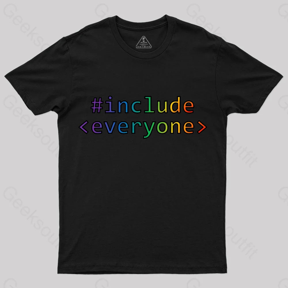 Include Everyone Nerd T-Shirt Black / S