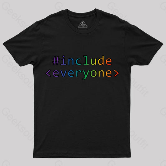 Include Everyone Nerd T-Shirt Black / S