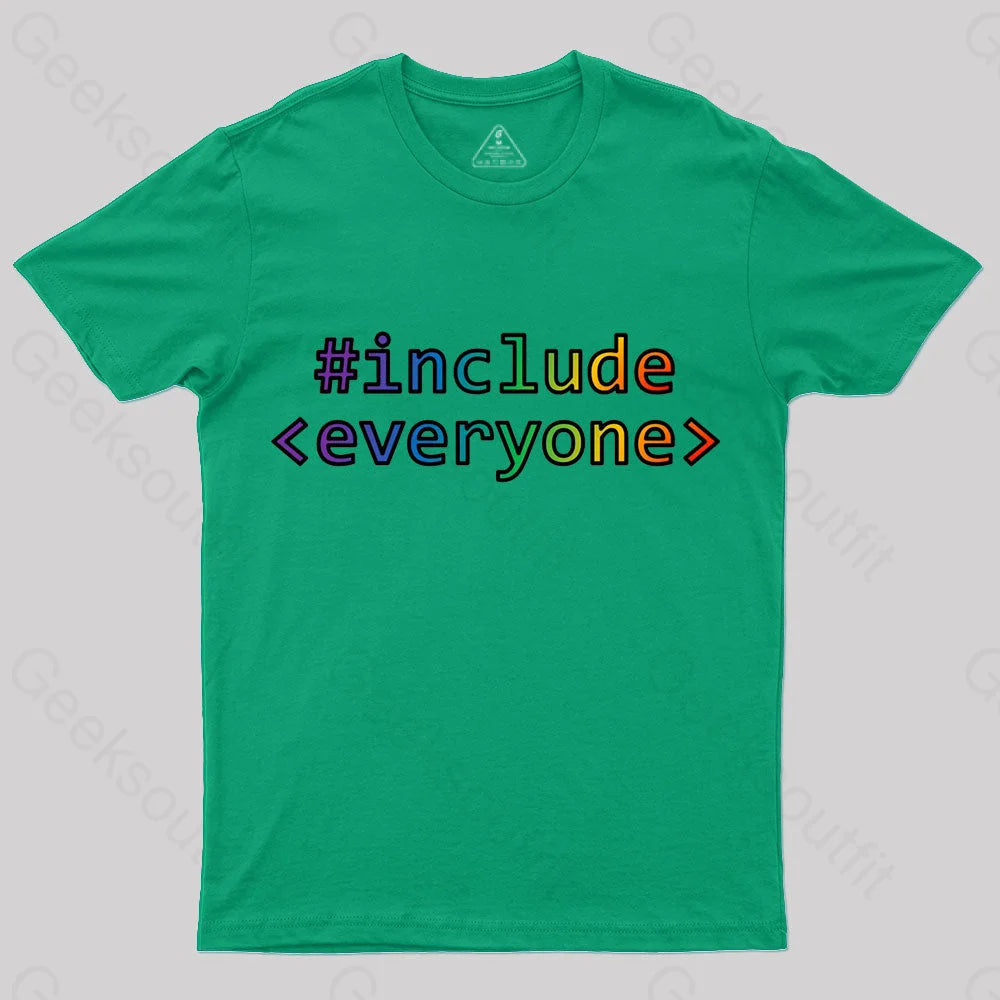 Include Everyone Nerd T-Shirt Green / S