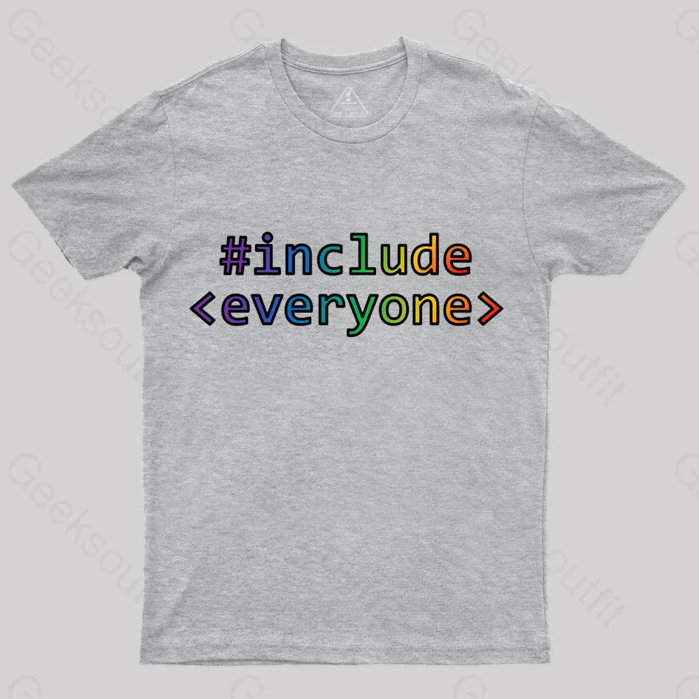 Include Everyone Nerd T-Shirt Grey / S