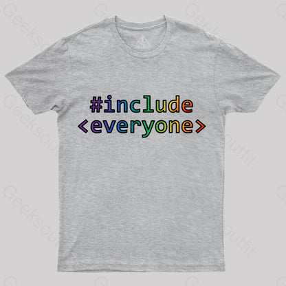 Include Everyone Nerd T-Shirt Grey / S