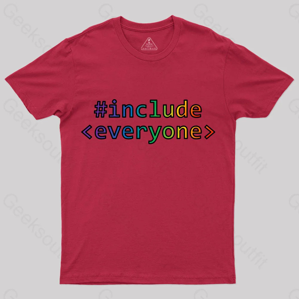 Include Everyone Nerd T-Shirt Red / S