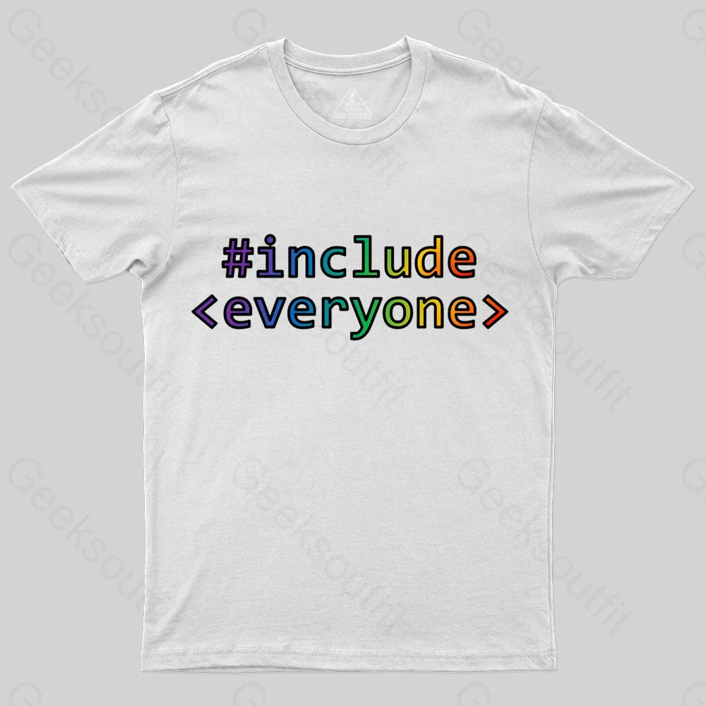 Include Everyone Nerd T-Shirt White / S