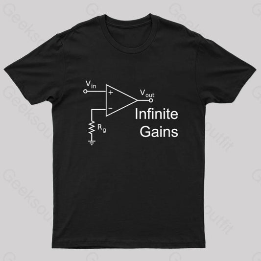 Infinite Gains Nerd T-Shirt Black / S