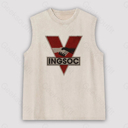 Ingsoc Unisex Washed Tank Apricot / S