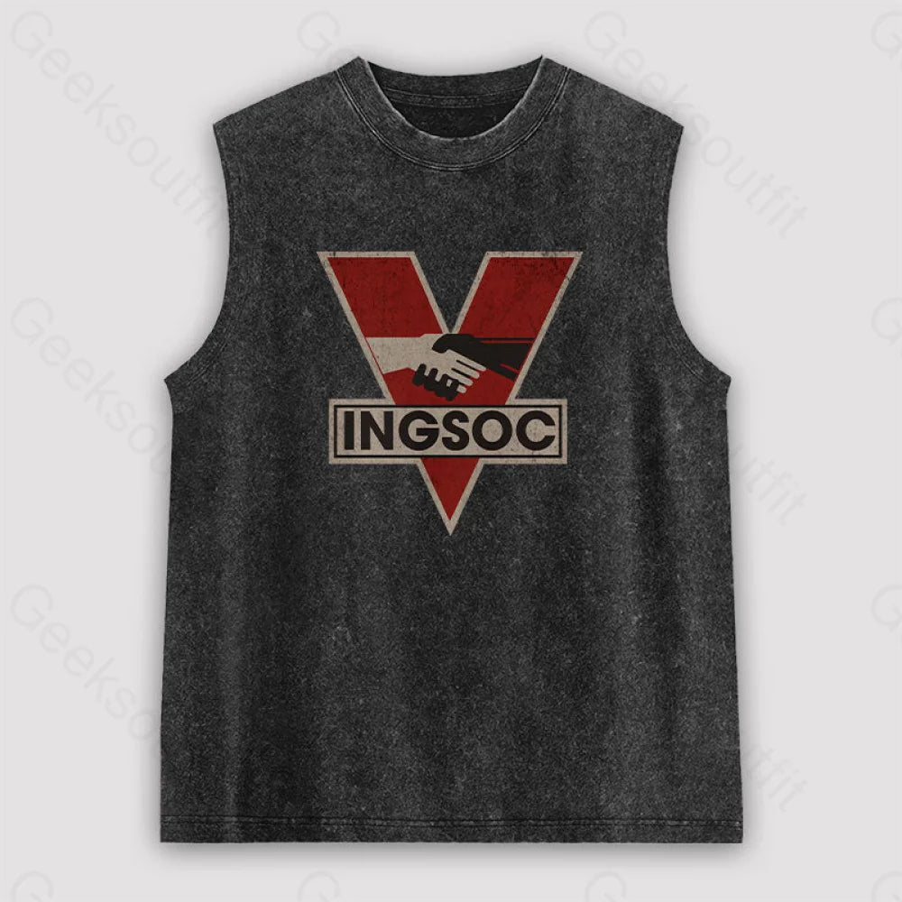 Ingsoc Unisex Washed Tank Black / S