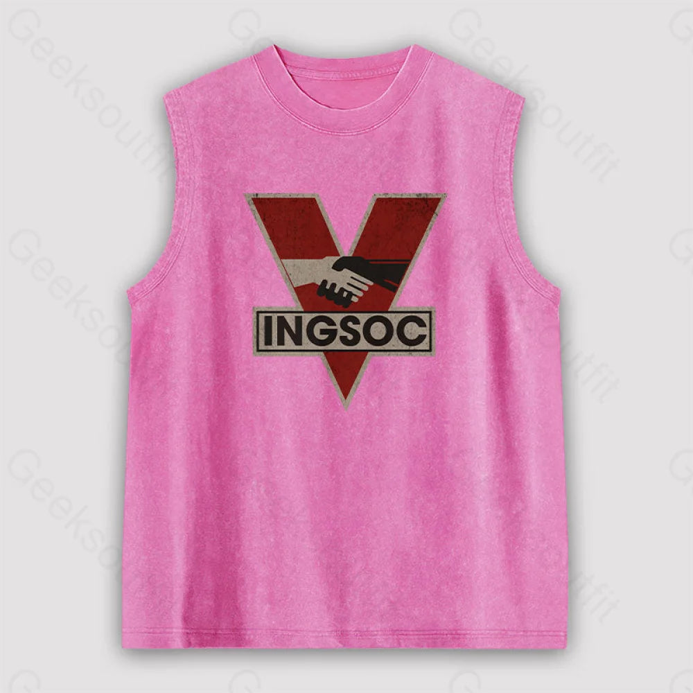 Ingsoc Unisex Washed Tank Pink / S