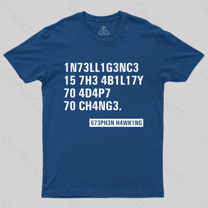 Intelligence - Stephen Hawking Science Nerd T-Shirt Navy / S