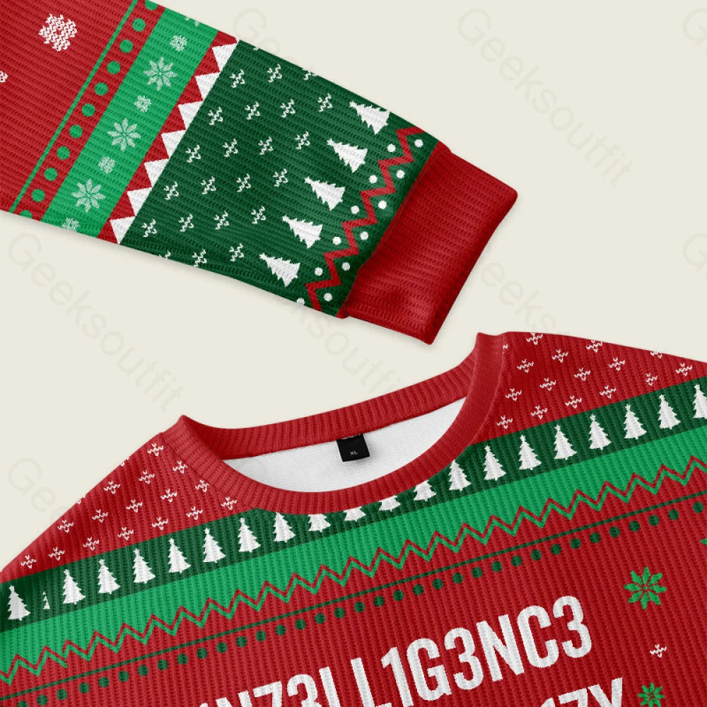 Intelligence - Stephen Hawking Science Red Ugly Christmas Sweater