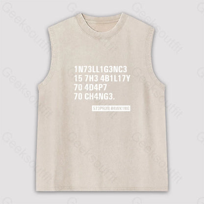 Intelligence - Stephen Hawking Science Unisex Washed Tank Apricot / S