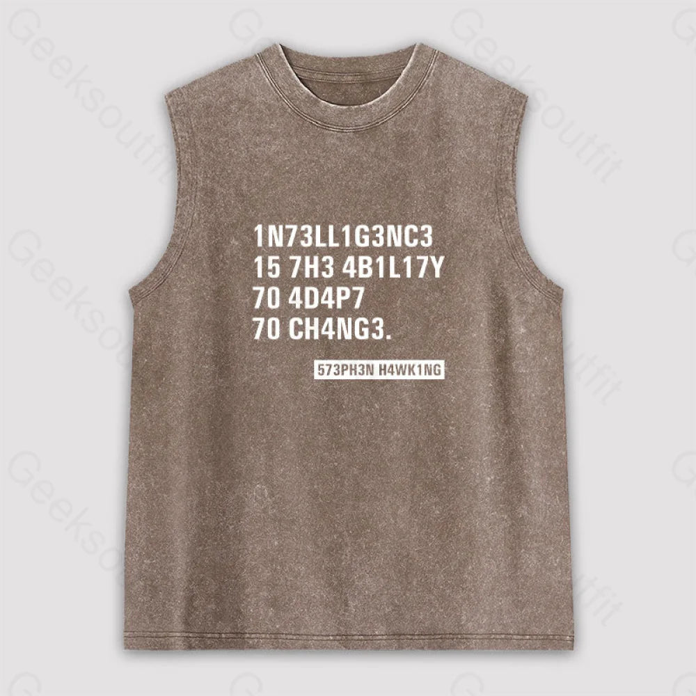 Intelligence - Stephen Hawking Science Unisex Washed Tank Brown / S