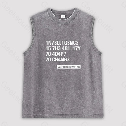 Intelligence - Stephen Hawking Science Unisex Washed Tank Grey / S