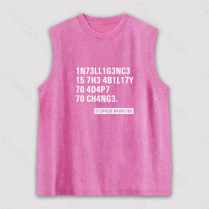 Intelligence - Stephen Hawking Science Unisex Washed Tank Pink / S