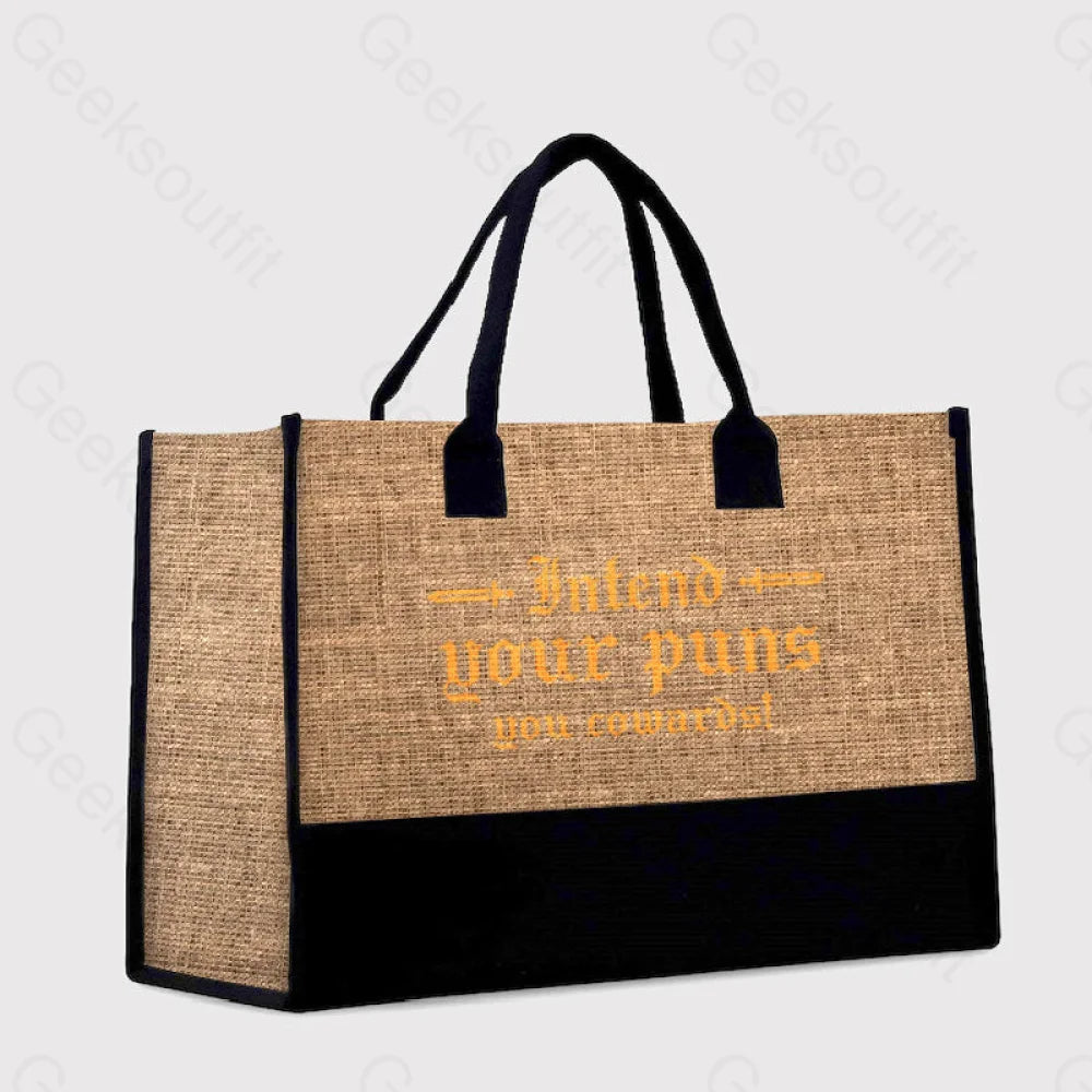 Intend Your Puns You Cowards Cotton Tote Bag Brown