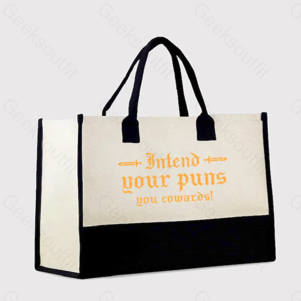 Intend Your Puns You Cowards Cotton Tote Bag White