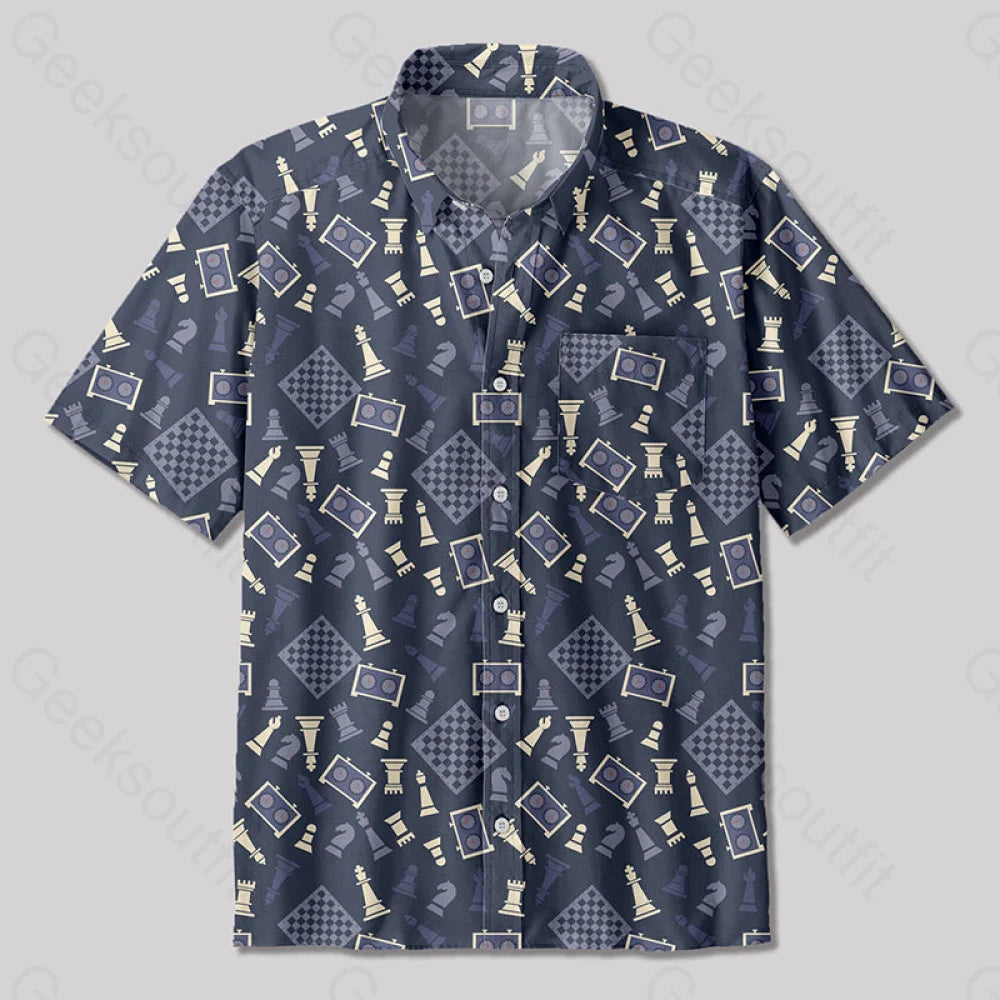 International Chess Button Up Pocket Shirt Up / S Bus515 Yc