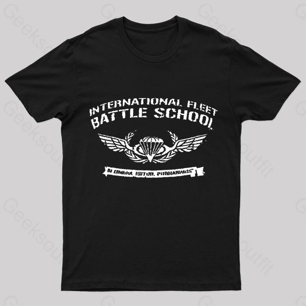 International Fleet Battle School Geek T-Shirt Black / S