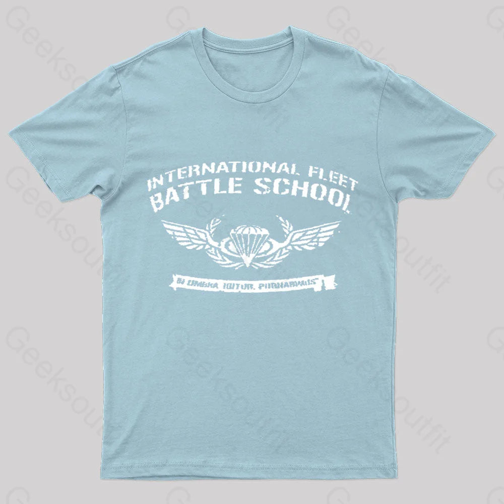 International Fleet Battle School Geek T-Shirt Light Blue / S