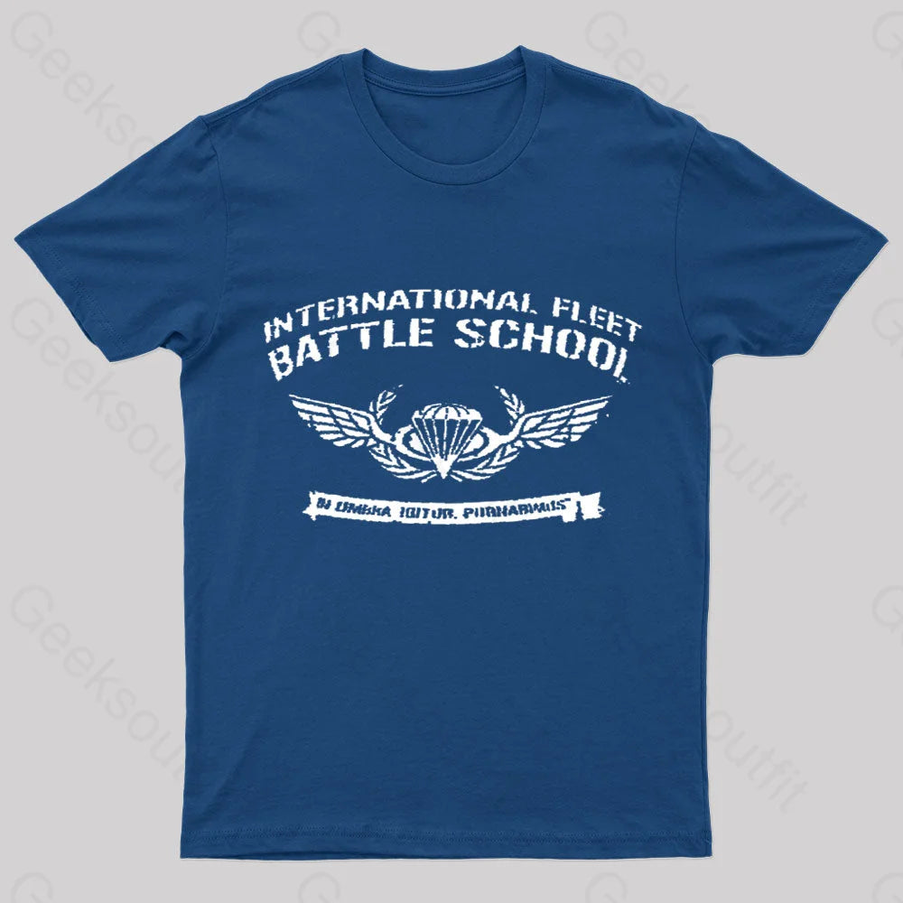 International Fleet Battle School Geek T-Shirt Navy / S