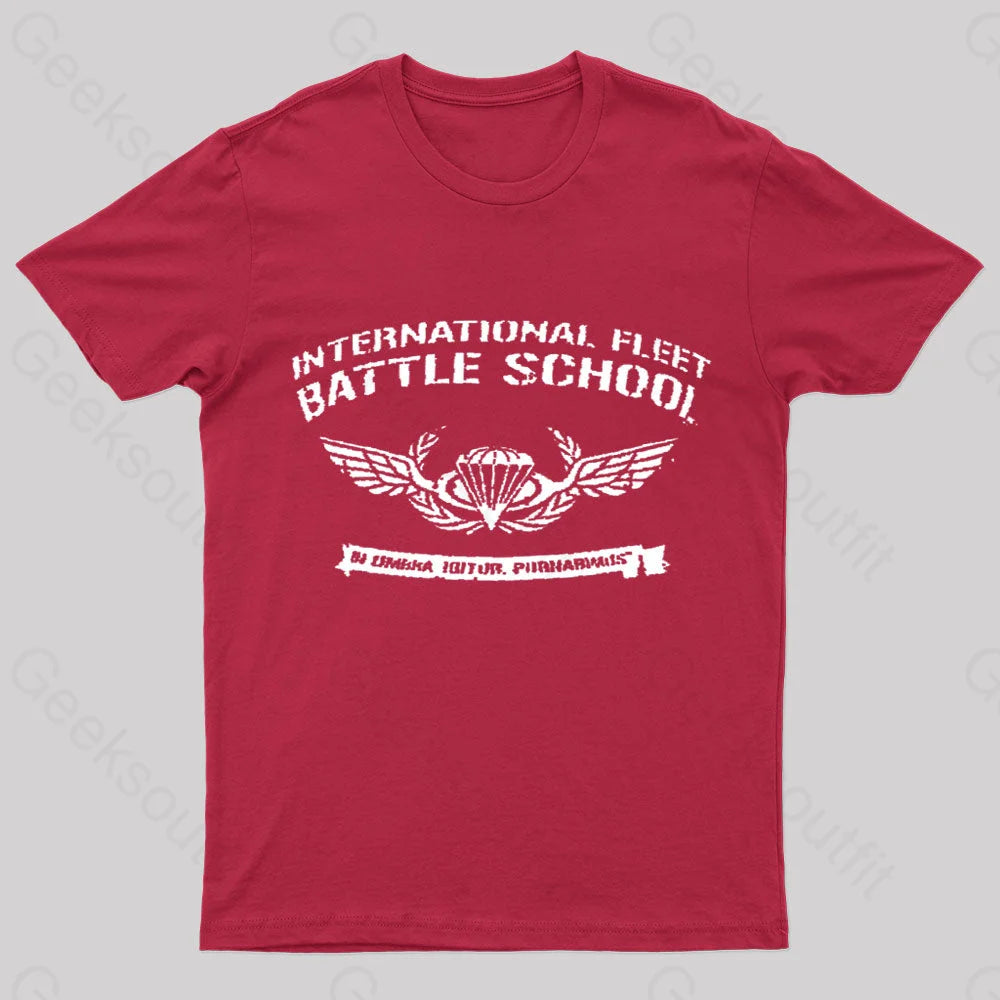 International Fleet Battle School Geek T-Shirt Red / S