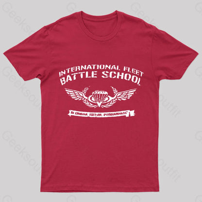 International Fleet Battle School Geek T-Shirt Red / S