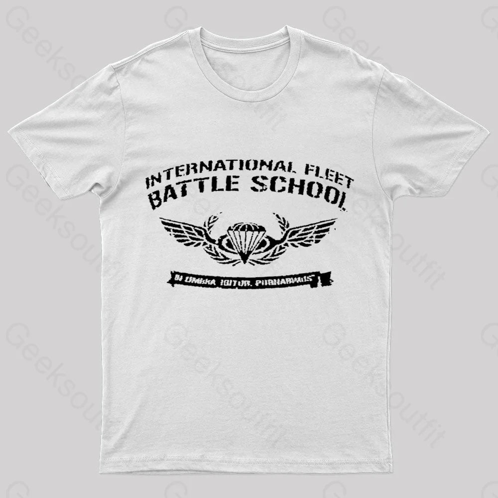 International Fleet Battle School Geek T-Shirt White / S