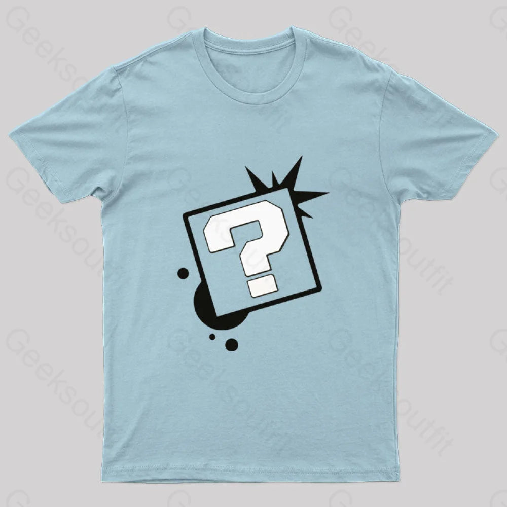 Interrogacion Nerd T-Shirt Light Blue / S