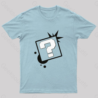 Interrogacion Nerd T-Shirt Light Blue / S