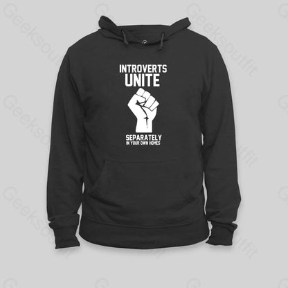 Introverts Unite Hoodie Black / S