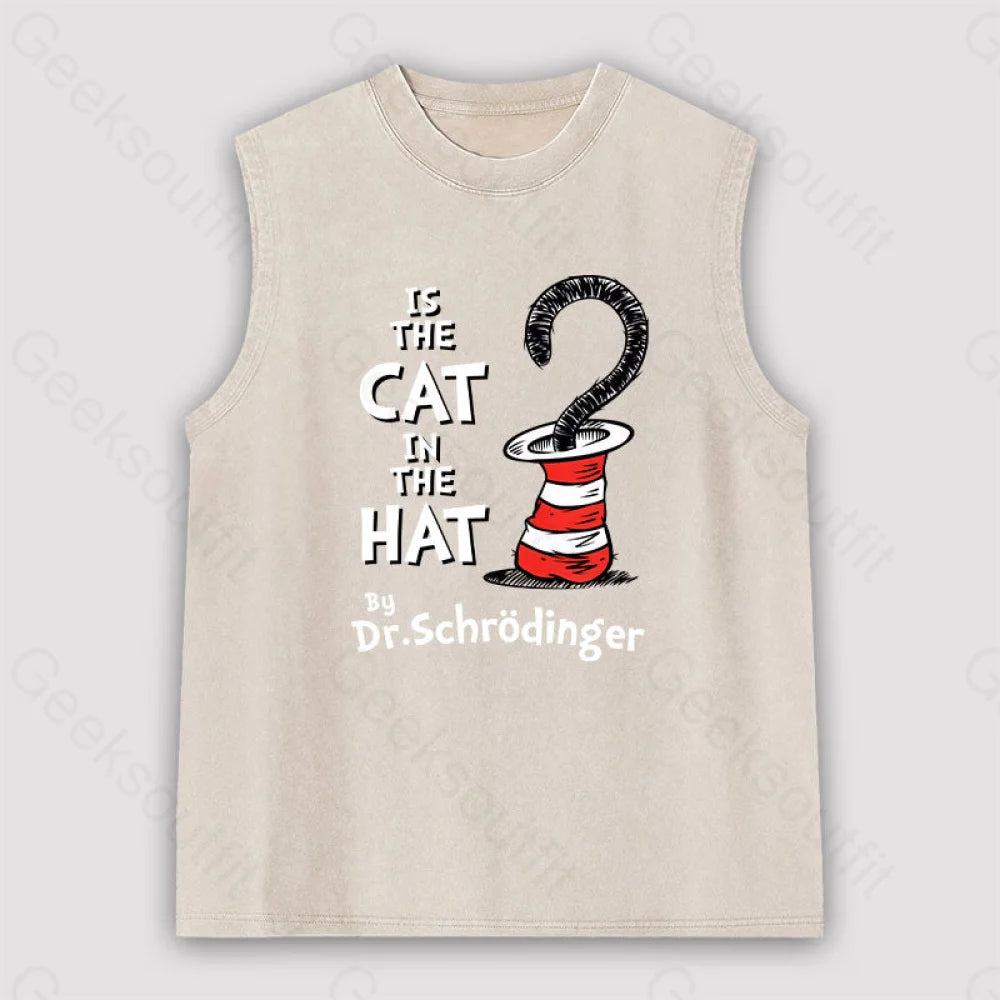 Is The Cat In Hat Unisex Washed Tank Apricot / S