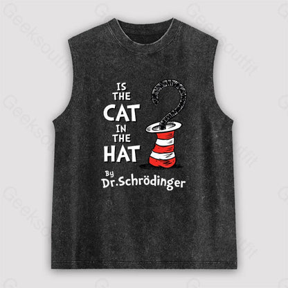 Is The Cat In Hat Unisex Washed Tank Black / S