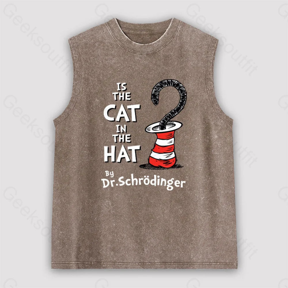 Is The Cat In Hat Unisex Washed Tank Brown / S