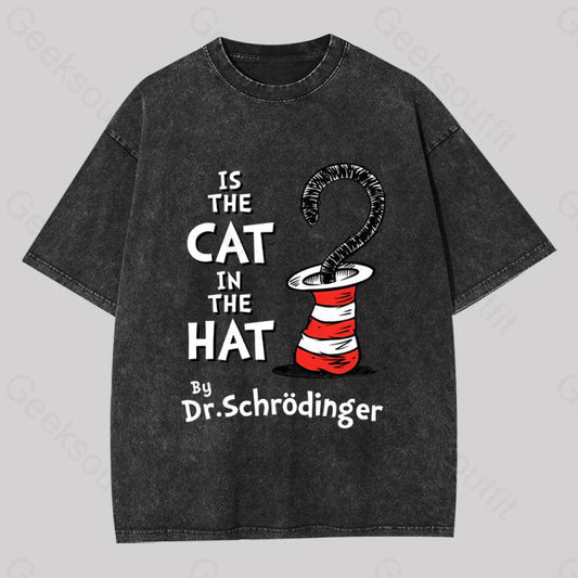 Is The Cat In Hat Washed T-Shirt Black / S