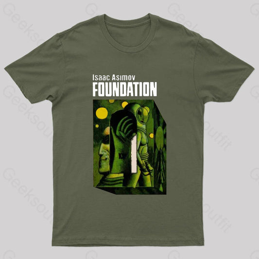 Isaac Asimov: Foundation Nerd T-Shirt Army Green / S