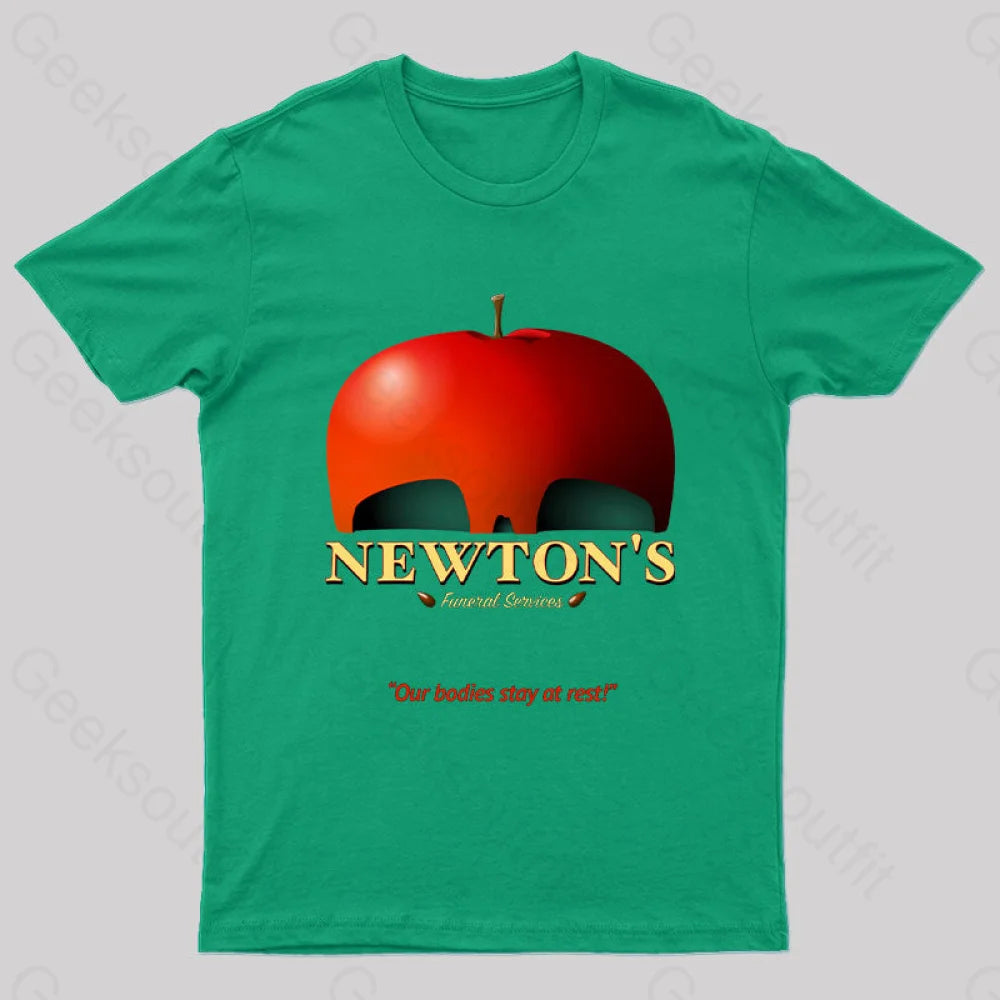 Isaac Newton Science Joke Nerd T-Shirt Green / S