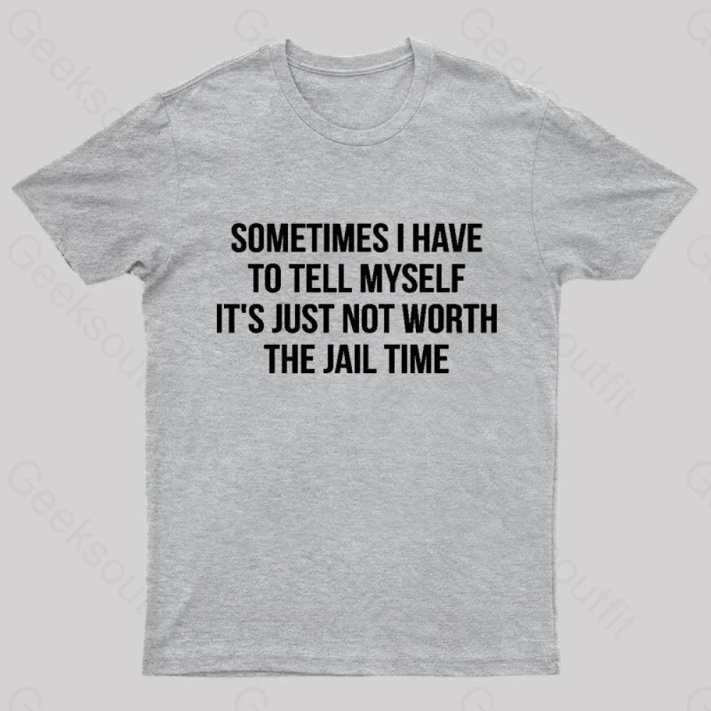 It Is Not Worth Jail Geek T-Shirt Grey / S