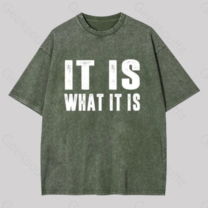 It Is What Washed T-Shirt Army Green / S