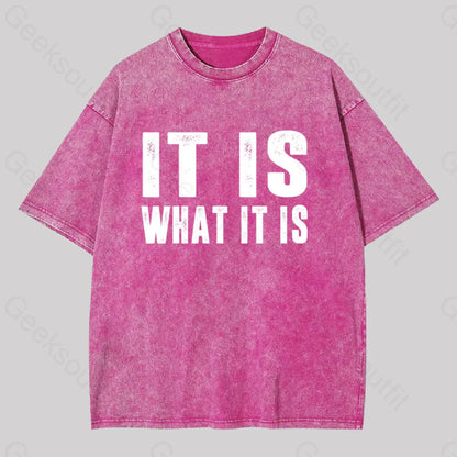 It Is What Washed T-Shirt Rose Red / S